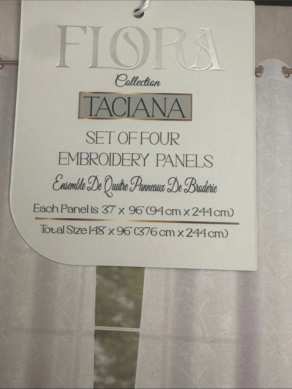 FLORA Collection Set Of Four Embroidery Panels - Extra Long - 37